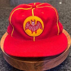 Red Cap with Bat Patch